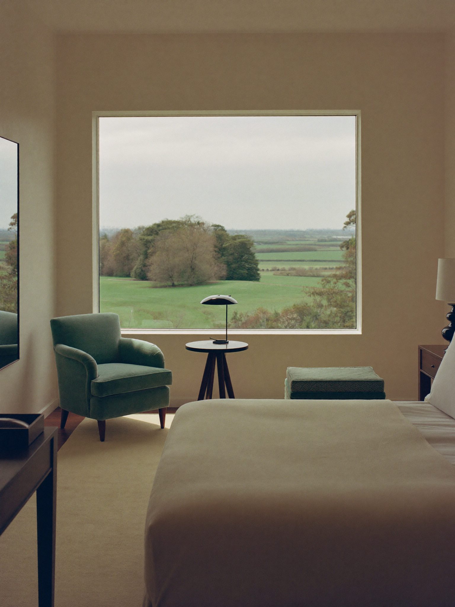 Garden Room at Lumavery with view onto the walled garden